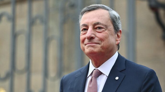 Mario Draghi In Visita A Palaz