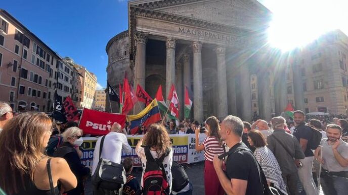 Sit In A Roma Manifestanti Ch