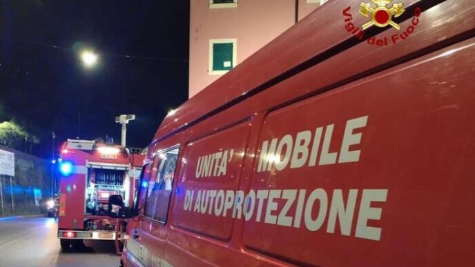 Incendio In Una Palazzina Di C
