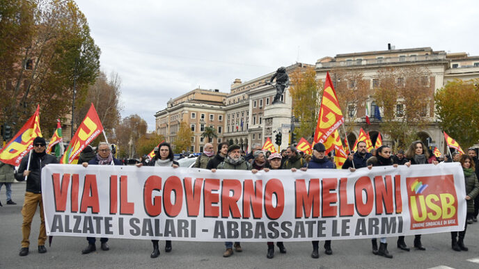 Corteo Di Protesta A Roma3A Lav