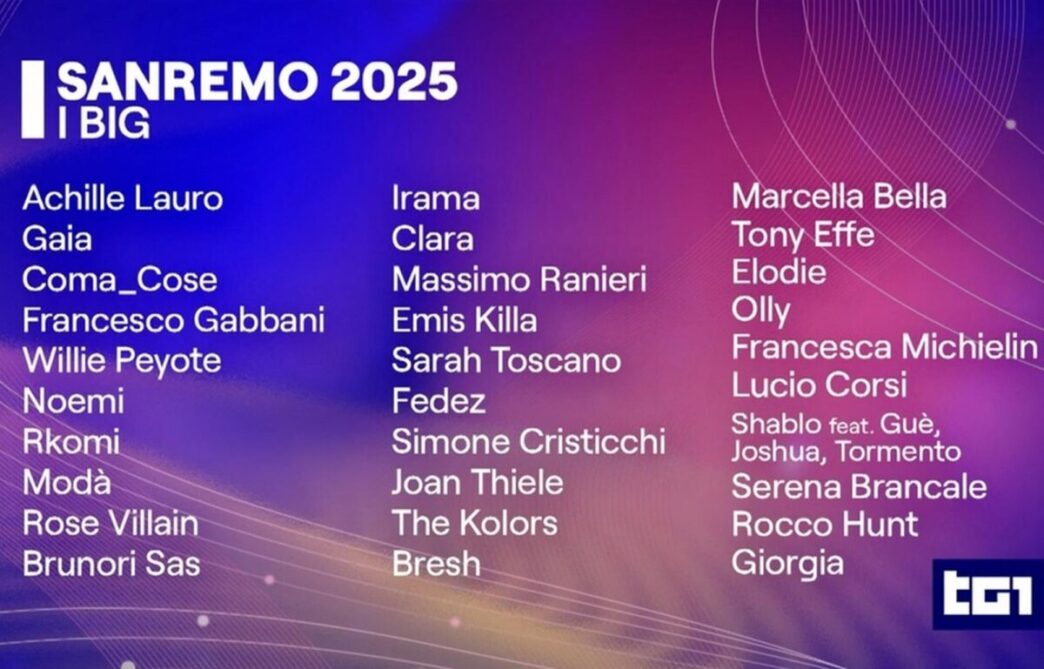 Sanremo 20253A I 30 Big Svelano