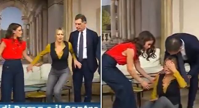 Anna Falchi Sviene In Diretta