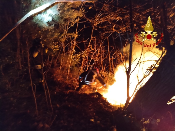 Incendio Nei Boschi Di Canello