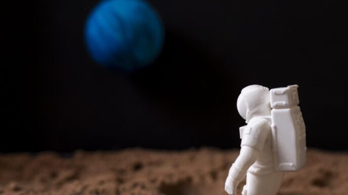 Still Life Space Arrangement With Astronaut