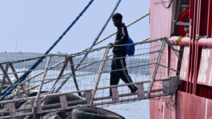 Arrivo A Napoli3A Nave Con 41 M