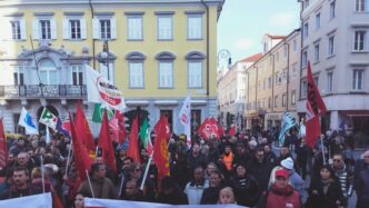 Corteo A Trieste3A I Sindacati