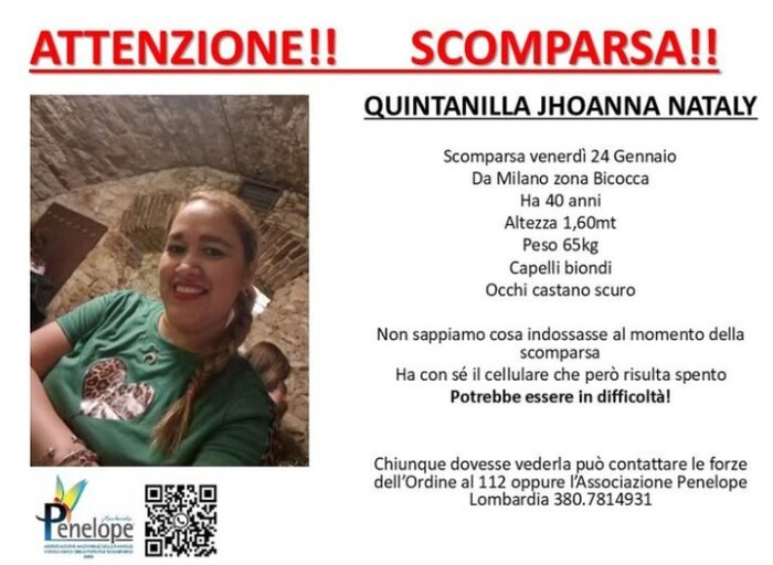 Milano2C Scomparsa Jhoanna Quin