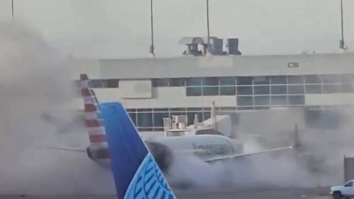 Incendio Su Un Aereo Della Ame