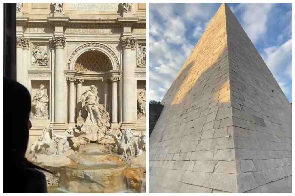 Piramide-Fontana di Trevi panorama