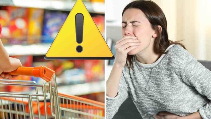 Carrello Supermercato, Donna Che Sta Male, Segnale Pericolo