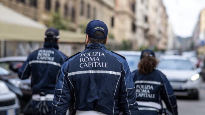 Polizia Locale In Azione A Rom