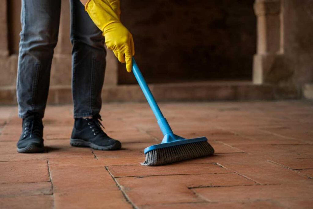 come pulire il pavimento in cotto