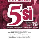 Incontro A Cerveteri Il 23 Maggio Per Discutere Il Referendum Dell’8 E 9 Giugno Con Ospiti Istituzionali E Cittadini