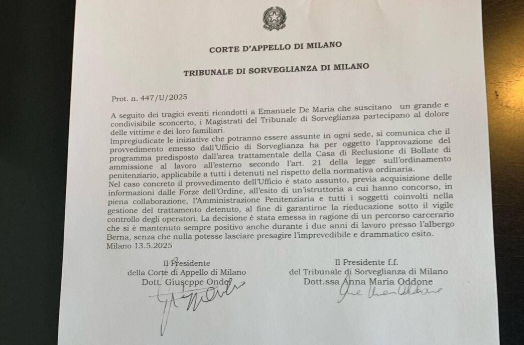 Magistratura Milanese Sul Caso