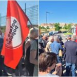 Manifestanti Bloccano Camion Con Recinzioni Per Il Cantiere Dello Stadio Di Roma A Pietralata