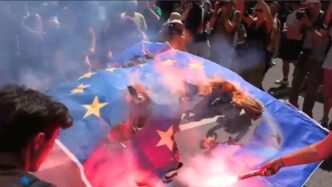 A Roma Proteste Contro Le Guer