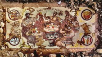 A Roma Un Mosaico Romano Con H