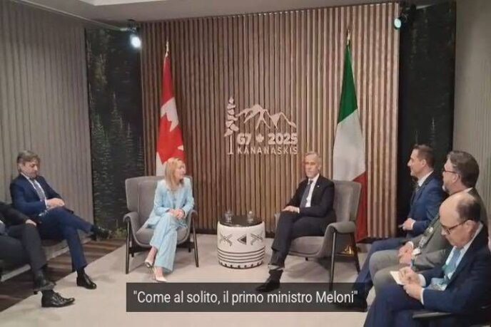 Giorgia Meloni E Mark Carney A
