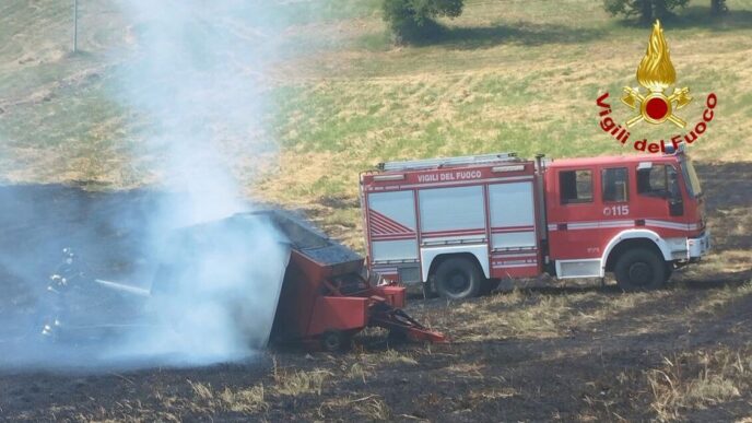 Imballatrice In Fiamme In Un C