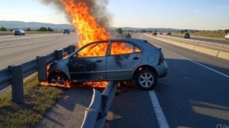 Incendio Di Une28099Auto Sul Raccor