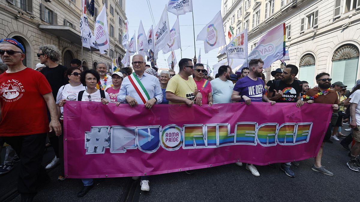 Manifestazione A Roma Con Poli