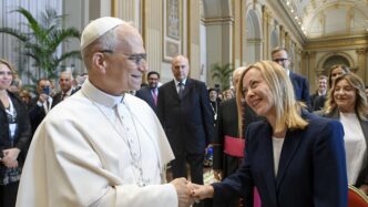Meloni3A Il Papa Leon Xvi Ha In