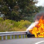 Un’auto Prende Fuoco Sull’autostrada A21 Vicino A Villanova D’asti, Passeggeri In Salvo