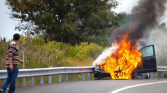 Une28099Auto Prende Fuoco Sulle28099Auto