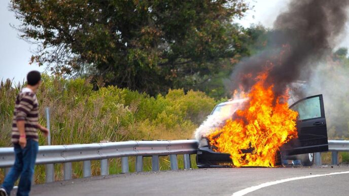 Une28099Auto Prende Fuoco Sulle28099Auto