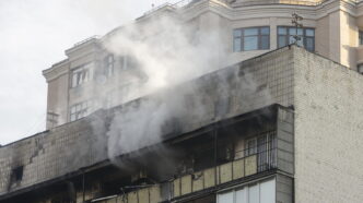 A Kiev Incendio In Edificio No