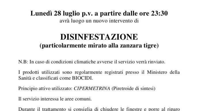 Disinfestazione Contro La Zanz