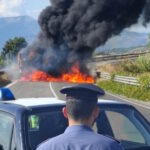 Incendio Di Un Autocarro Sulla Statale Frosinone-Prossedi Vicino A Sonnino, Intervento Dei Vigili Del Fuoco E Carabinieri