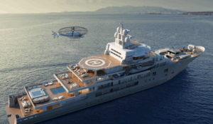 Ostia: avvistato il super-yacht “Andromeda” da 250 milioni (elicottero, cinema e piscina a bordo)