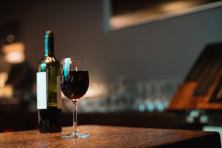 Glass Red Wine Bottle Bar Counter 1