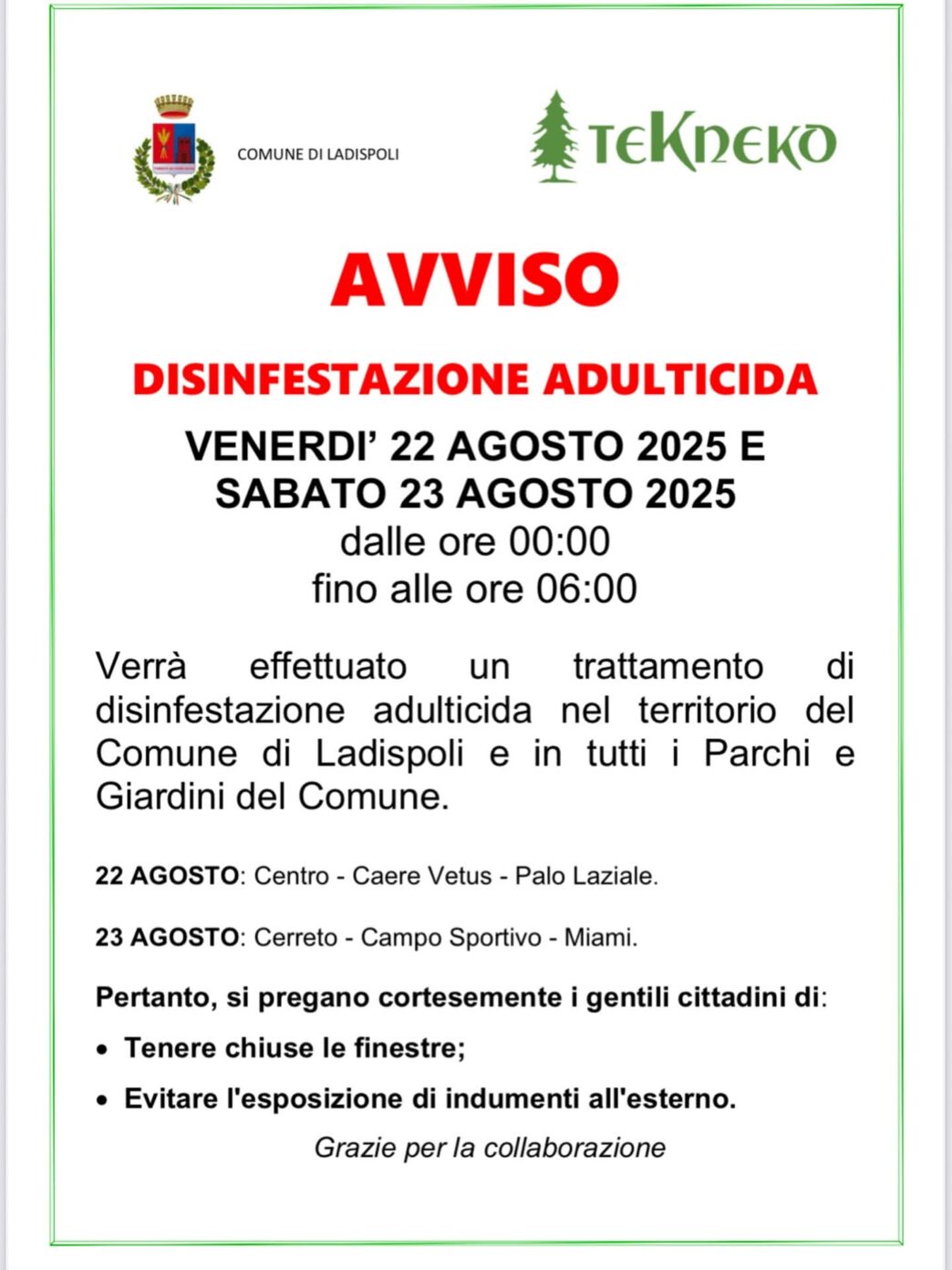 Ladispoli In Programma Trattam